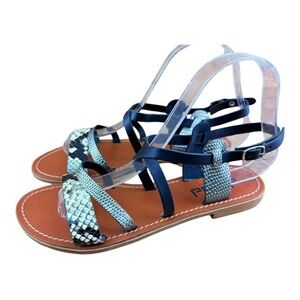 Drudd Leather Double Strap Sandals Women's  Shoe Buckle made in Italy 6-…